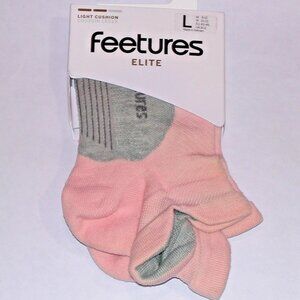 Feetures Elite Light Cushion Unisex No Show Tab Socks Women's LG Propulsion Pink